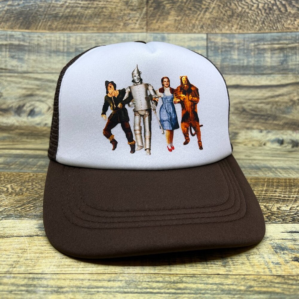 The Wizard Of Oz Mens Trucker Hat Brown Snapback Lions Tigers Bears Dorothy Cap